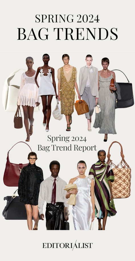 From Bottega Veneta to Victoria Beckham, Spring 2024's bag trends are both familiar and fresh. Read the ones we’re charting. Bags For Summer 2024, Handbag 2024 Trend, Luxury Bags 2024, Spring 2024 Handbag Trends, Designer Bags 2024 Trends, Spring Handbags 2024, Trendy Bags 2024 Summer, Summer Bags 2024 Trends, Spring Bags 2024