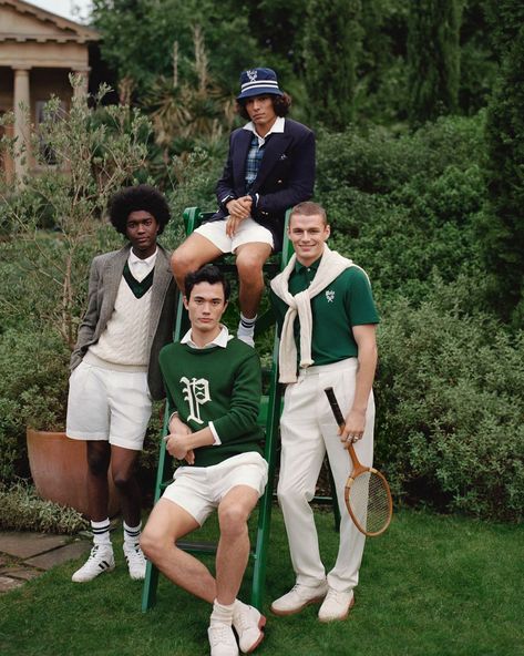 Polo Ralph Lauren on Instagram: “Embracing the style codes of sport dressing, our newest #PoloRalphLauren collection pulls inspiration from athletic tradition. In a color…” Country Club Aesthetic Men, Preppy Photoshoot, Country Club Outfit, Polo Ralph Lauren Outfits, Tennis Shoot, Country Club Aesthetic, Country Club Style, Preppy Boys, Tennis Wear