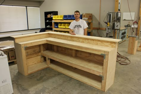 Our interns built a DIY bar. Learn how you can build our own DIY bar for your home. Diy Bar, How To Build, Plywood, Bench, I Hope, Bar