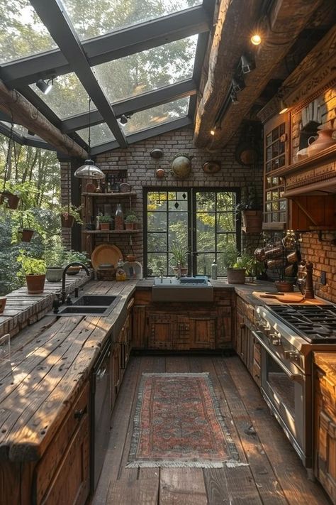 Cabin Home Interior Design, Cabin With Sunroom, Timber Frame Cabin Interior, Cute Cabins In The Woods, Rustic Mountain Cabin Exterior, Mountain Hut Interior, Tiny House In Mountains, Modernized Log Cabin, Log Cabin House Aesthetic