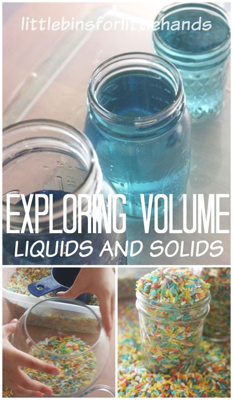 Exploring Volume Science Activity Math Play STEM for Kids Volume Activities, Thanksgiving Games For Kids, January Crafts, Measurement Activities, Science Experiments For Kids, Math Measurement, Stem Activity, Volume And Capacity, Experiments For Kids