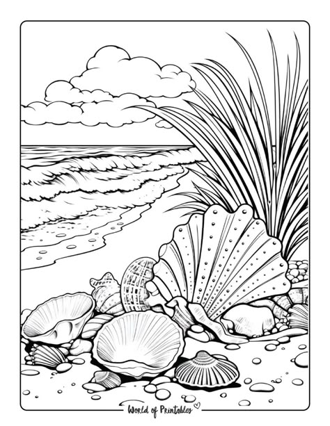 Ocean Coloring Pages Free Printable, Beachy Coloring Pages, Beach Colouring Pages, Coastal Coloring Pages, Printable Ocean Coloring Pages, Beach Coloring Pages For Adults, Beach Scene Coloring Pages, Beach Drawings, Ocean Coloring Pages For Adults