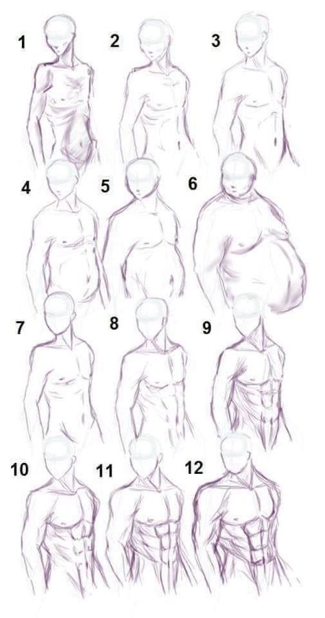 Body Drawing Reference, Mens Body Types, Male Body Drawing, Male Art Reference, Body Type Drawing, Drawing Anatomy, Human Body Drawing, Sketches Art, Poses Drawing