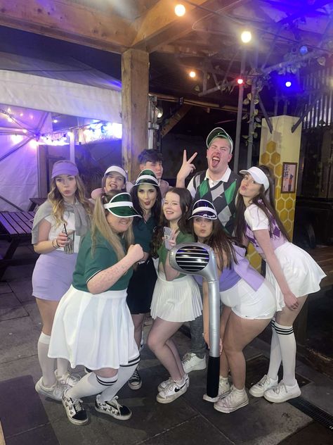 #pubgolfoutfit #outfitideas Golf Party Costume, Pub Golf Outfit Women, Golf Theme Party Outfit, Golf Party Outfit, Pub Golf Outfit, Pub Golf, Golf Theme Party, Wedding Social, Office Christmas Party