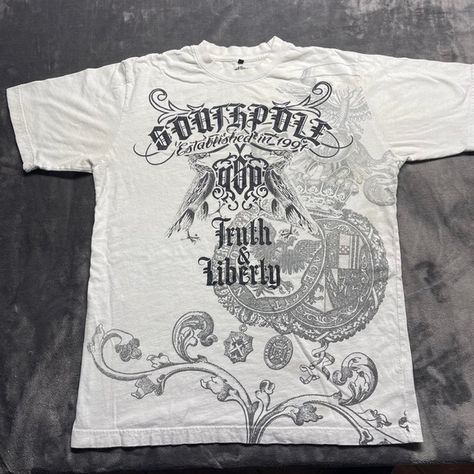 Southpole Men's White T-shirt White Tshirt Men, South Pole, White T Shirt, White Tshirt, Shirt Shop, Stain, Weddings, Vintage Fashion Trends, Jewelry Designer