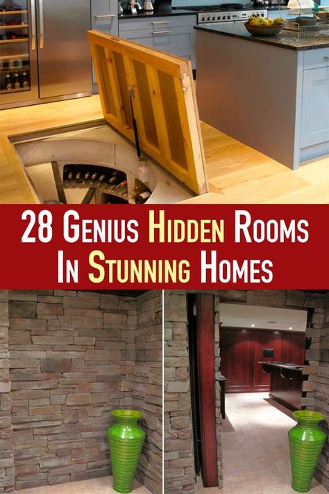 Secret rooms are a luxury that most of us don’t live with. However, for some homeowners, the privacy and mystery that a secret room offers were too much to resist. When it comes to hiding prized possessions, sneaking off to a place where no one can find you, or simply having a room that guests will be in awe of, secret spaces are the perfect solution. Builders have become more innovative over the years. Secret Garden Ideas Hiding Places, Hidden Panic Rooms, Hidden Room Ideas, Backyard Secret Garden, Hidden Rooms In Houses, Cool Secret Rooms, Basement Rental, Secret Garden Design, Mansion Castle