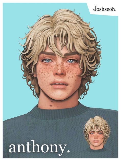 Anthony Hair | Patreon Sims 4 Alpha Overlay, Sims 4 Cc For Elders, Sims 4 Cc Curly Hair Male Alpha, Sims 4 Clay Hair, Sims 4 Face Shadow, Sims 4 Shadow Cc, Boys Hair Sims 4 Cc, Sims 4 Vladislaus Straud, Sims 4 Elder Hair