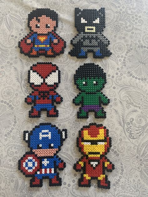 Superhero Perler Beads, Perler Beads Ideas Marvel, Superhero Perler Bead Patterns, Iron Man Perler Beads, Spider Man Perler Bead Pattern, Disney Pearler Beads, Perler Bead Patterns Marvel, Perler Beads Marvel, Avengers Perler Beads