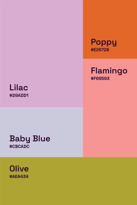 Calm Bright Color Palette, Colorful Soft Aesthetic, Lilac Blue Color Palette, Bright Terracotta Color Palette, Color Palette With Purple And Green, Color Trio Palette, Nice Color Palette, Orange Pink Purple Color Palette, Lilac Purple Color Palette