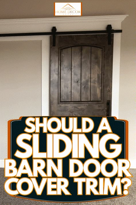 Should A Sliding Barn Door Cover Trim? - Home Decor Bliss Sliding Doors Not Barn, Add A Door To A Room, Hanging Door, Interior Barn Door, Painted Barn Doors In The House, Split Barn Door, Barn Door Lock Ideas, Barn Doors In The House Bathroom, Sliding Pantry Door