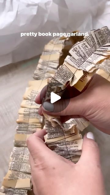 Craft Ideas Using Ribbons, Modge Podge Book Pages, How To Hollow Out A Book, Book Paper Decorations, Old Book Crafts Repurposed, Old Book Pages Crafts, Crafts From Old Books, Crafts With Book Pages, Book Pages Crafts