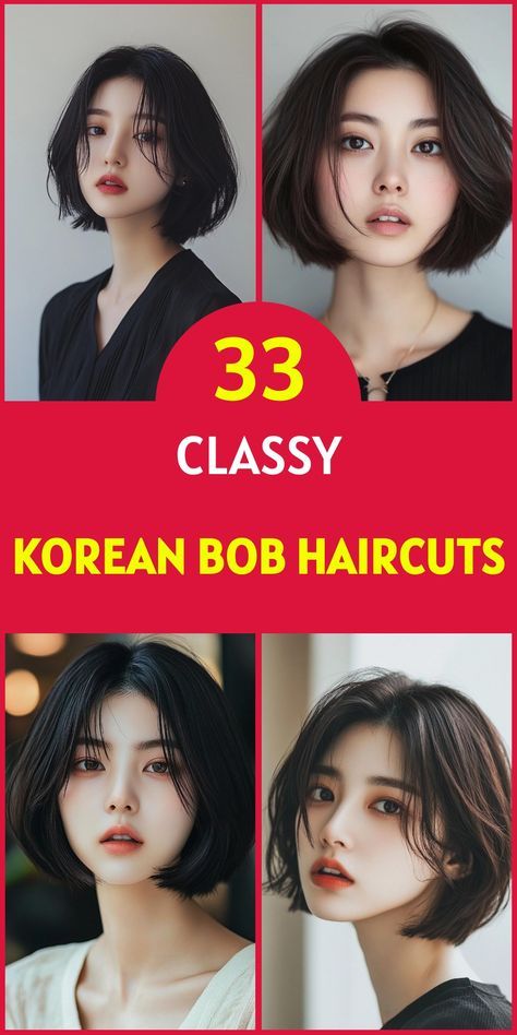 French Bob Haircut Asian, Korean Bob Cut, Asian Short Hair Bob, Types Of Bob Haircut, Korean Short Bob, Bob Hairstyles Asian, Asian Short Hair Round Face, Asian Short Haircut, Short Hair Korean Style