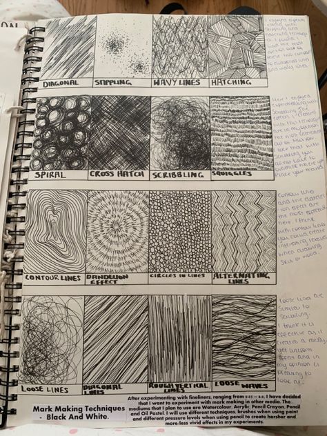 Analysing Art, Art Mark Making, Sketchbook Techniques, Gcse Art Drawing Ideas, 3d Design Gcse, Backgrounds Gcse Art, Art Gcse Texture Page, Biro Art Gcse, Gcse Art Sketchbook Textures