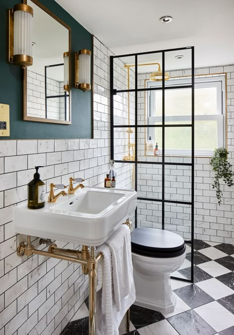 Real home: en suite shower room is packed with style | Real Homes Drømme Bad, Very Small Bathroom, Bilik Air, Ensuite Shower Room, En Suite Shower Room, Victorian Bathroom, Small Bathroom Makeover, Stunning Bathrooms, Upstairs Bathrooms