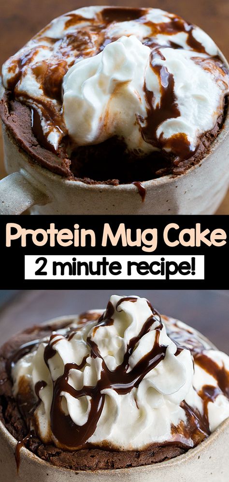 Protein Cake In A Mug, Dessert Micro Onde, Protein Mug Cake Recipe, Protien Mug Cake, Protein Mug Cake, Protein Cupcakes, Protein Dessert, Craving Chocolate, Mug Cake Healthy