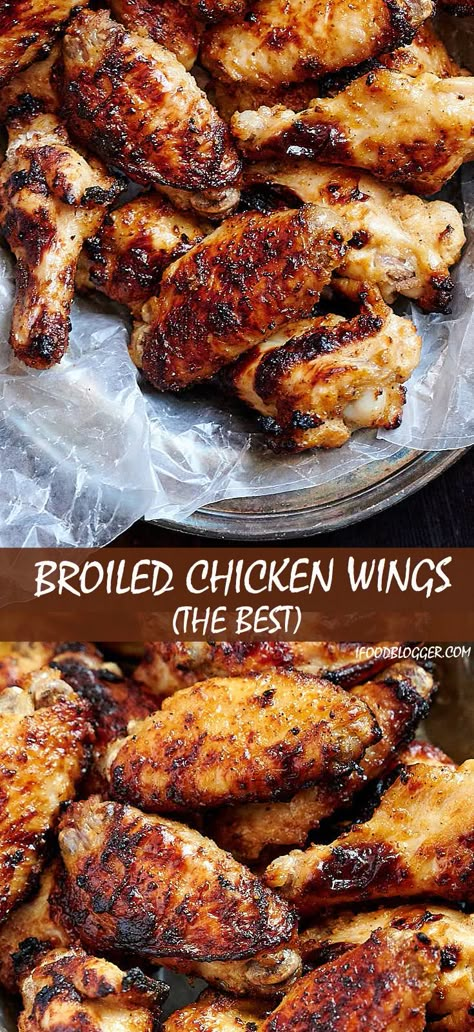 Dutch Oven Chicken Wings, Broiled Chicken Wings, Oven Cooked Chicken, Best Chicken Wings Recipe, Wings Menu, Wing Recipes Baked, The Best Chicken Wings, Craving Tasty, Oven Chicken Wings