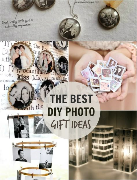 Gifts With Old Photos, Picture Collage Gift Ideas, Picture Collage Ideas For Gifts Diy, Diy Photo Gift Ideas, Diy Photo Gifts, Creative Photo Gifts, Picture Crafts, Scrapbooking Flowers, Tech Gifts For Men