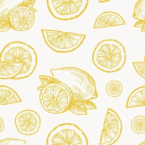 Hand drawn lemon, orange or tangerine ha... | Free Vector #Freepik #freevector #background #pattern #food #vintage Lemons Wallpaper, Lemon Logo, Lemon Drawing, Fruit Logo Design, Tea Labels, Fruit Logo, Food Cartoon, Fruit Wallpaper, Watercolor Fruit