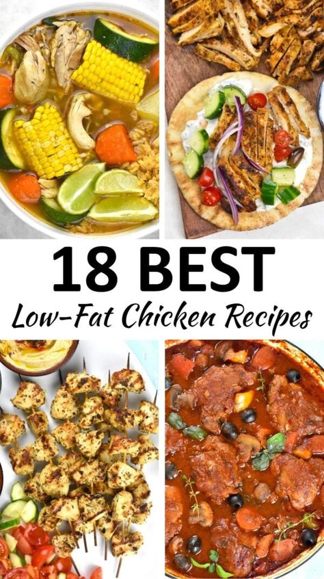 Tasty Low Fat Meals, Low Fat Meals For Cholesterol, Low Fat Chicken Pasta Recipes, Low Fat Mexican Recipes, Low Fat Easy Meals, Low Fat Chicken Casserole Recipes, Low Saturated Fat Recipes Dinners, Low Fat Chicken Dinner Recipes, Low Cholesterol Chicken Recipes