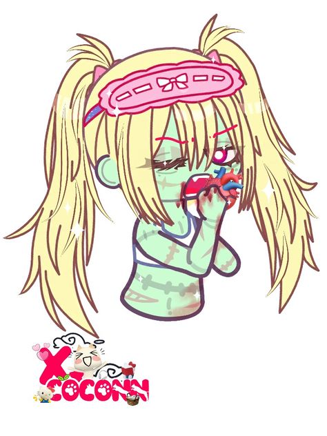 Zombie girl😈 Zombie Cute Art, Gacha Zombie Apocalypse, Gacha Life Zombie Oc, Zombie Oc Girl, Zombie Gacha Oc, Zombie Gacha Club, Gacha Zombie Oc, Gacha Life Zombie, Zombie Art Character Design