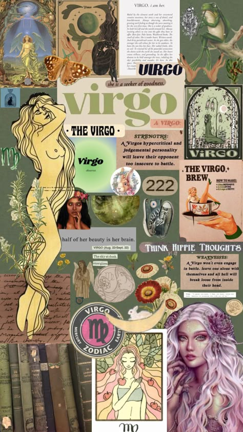 dont rlly like this but whatever #virgo #zodiac #astrology #vibes #green #aesthetic Virgo Vision Board Wallpaper, Zodiac Virgo Wallpaper, Rising Virgo Aesthetic, Virgo Wallpapers Aesthetic, Virgo Green Aesthetic, Virgo Astrology Art, Virgo Mood Board, Virgo Asthetic Wallpers, Virgo Male Aesthetic