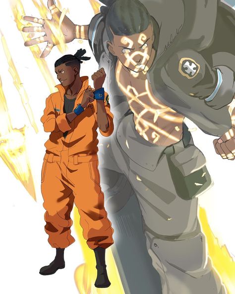 OGUN MONTGOMERY OF FIRE FORCE. (@fireforce_official )Congrats to my good friend @childish_gamzeno for landing the role! It’s an honor to be… Ogun Montgomery, Manga Poster, Fire Force, Seven Deadly Sins Anime, Fire Brigade, Black Characters, Black Anime Characters, Dungeons And Dragons Homebrew, Black Cartoon