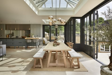 How to furnish your orangery with Neptune – Style inspiration - Westbury Garden Rooms Orangery Extension Kitchen, Orangery Kitchen, Orangery Interior, Kitchen Orangery, Lantern Ceiling, Orangery Extension, Extension Kitchen, Westbury Gardens, Open Plan Kitchen Living