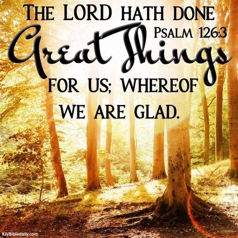 "The Lord has done great things for us; we are glad."  (Psalms 126:3 ESV) • • • Amen! Thank You Lord, for my Many Blessings.. Seen and Unseen!!🙌🏽🙏🏽💖 • #thankfulgratefulblessed  #feelingloved The Lord Has Done Great Things For Us, Psalm 126 3, Kjv Bible Verses, Christian Poetry, Bible Verses Kjv, Sing Out, Kjv Bible, Remember Who You Are, Encouraging Quotes