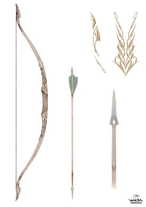 Beautiful Bow And Arrow, Magic Bow And Arrow Fantasy Art, Longbow Tattoo Design, Medieval Bow And Arrow, Archery Bow Aesthetic, Bow Arrow Aesthetic, Legolas Bow Tattoo, Legolas Archery, Elf Bow And Arrow