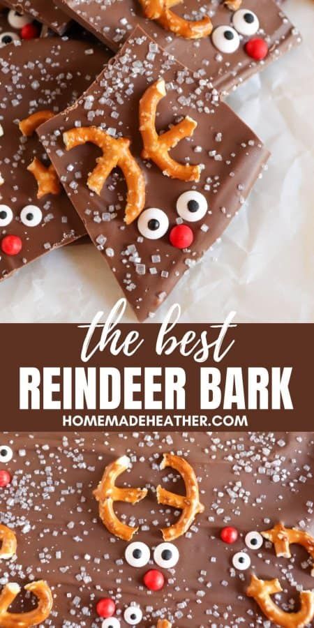 The Best Chocolate Reindeer Bark Reindeer Bark, Chocolate Covered Pretzels Recipe, Chocolate Reindeer, Reindeer Treats, Christmas Bark Recipes, White Chocolate Covered Pretzels, Christmas Bark, Bark Recipes, Chocolate Bark Recipe