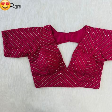 For more video pls subscribe my youtube channel 3/4th Sleeve Blouse Designs, Sequence Blouse Design, Pink Blouse Work, Pink Blouse Designs, Latest Saree Blouse, Latest Blouse Designs Pattern, Saree Blouse Neck Designs, Elegant Blouse Designs, Unique Blouse Designs