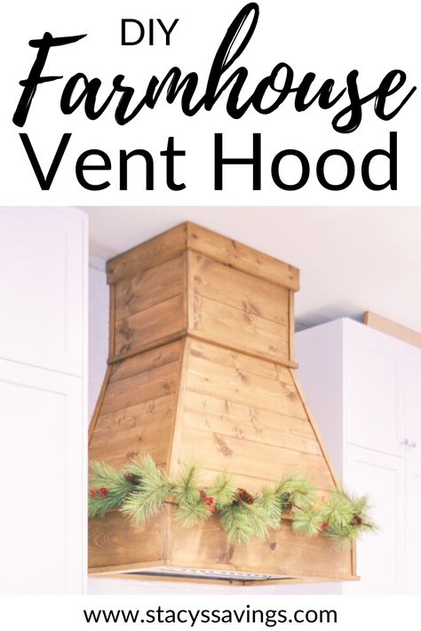 Diy Wooden Range Hood Cover, Kitchen Hood Ideas Modern Farmhouse, Diy Shiplap Range Hood Cover, Diy Stove Hood Cover, Wood Stove Hoods Ideas, Wooden Hoods Over Stove, Diy Vent Hood Cover Over Microwave, Diy Wood Hood Vent Cover, Diy Range Hood Cover Over Microwave