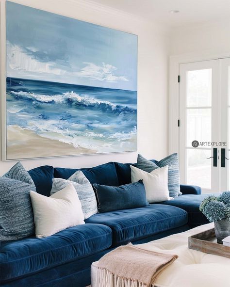 Picture Of Ocean, Surf Wall Art Home Decor, Surf Art Painting, Chubby Mermaid, Surfing Prints Wall Art, Ocean Wave Abstract Painting, Beach Abstract, Farmhouse Family Rooms, 3 Piece Ocean Wall Art