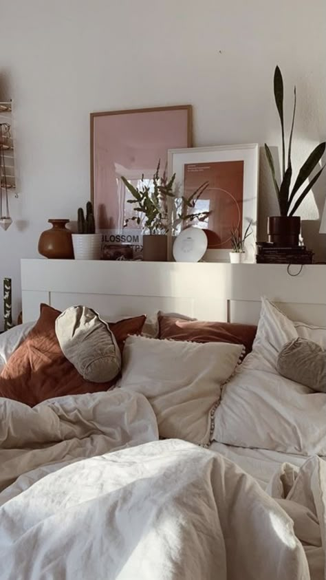 Brimnes Bed, Aesthetic Bedroom Decor, Ikea Bedroom, Bedroom Deco, Cute Bedroom Decor, Redecorate Bedroom, Tiny Bedroom, Apartment Inspiration, Aesthetic Bedroom