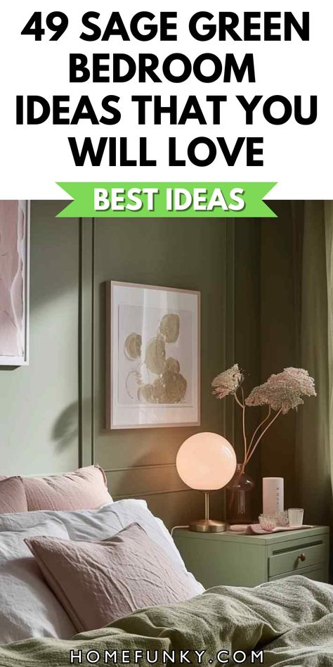 49 Sage Green Bedroom Ideas that You Will Love Sage And Cream Bedroom, Dark Upholstered Bed, Upholstered Grey Bed, Bedroom Bed Ideas, Sage Green Bedroom Ideas, Cozy Window Nook, Cool Chandeliers, Bedroom Ideas Pinterest, Geometric Headboard