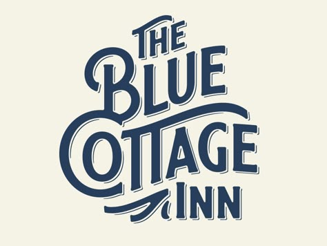 Blue Cottage inn by Simon Walker Simon Walker, Logos Retro, Retro Logo Design, Vintage Logos, Blue Cottage, Bar Logo, Identity Inspiration, Restaurant Logo, Lettering Inspiration