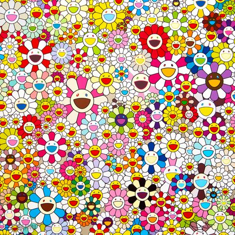 Takashi Murakami Wallpaper, Takashi Murakami Prints, Murakami Wallpaper, Murakami Artist, Noodle Packaging, Takashi Murakami Art, Murakami Art, Collaborative Mural, Hypebeast Iphone Wallpaper