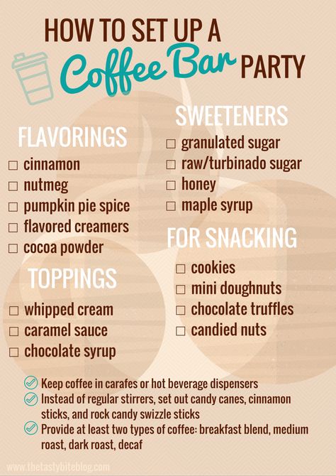 Tips for Setting Up An AWESOME Coffee Bar Party - The Tasty Bite Hot Beverage Dispenser, Coffee Bar Party, Cocoa Powder Cookies, Coffee Party, Cha Bar, Home Coffee Stations, Hot Cocoa Bar, Tea Bar, Hot Chocolate Bars