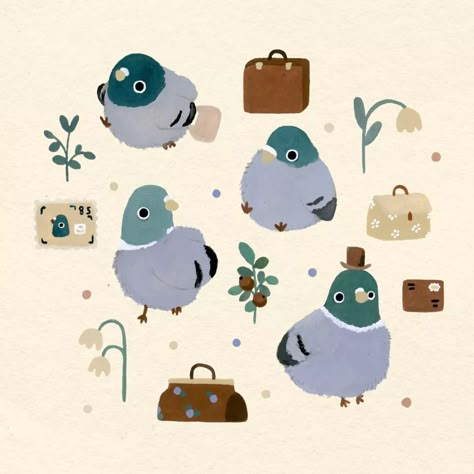 pigeons leave town.🦅 who comes along?✨ i'm definitely the pigeon that takes too long to pack my bags and just about gets the last train.😅 | Instagram The Pigeon, My Bags, Pigeon, Real Talk, I Am Happy, Illustrator, Birds, Train, Join Me