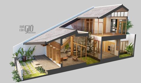 Tropical House Design, House Design Pictures, Architect Design House, Architecture Model House, Minimal House Design, Tropical House, Village House Design, Roof Design, House Architecture Design