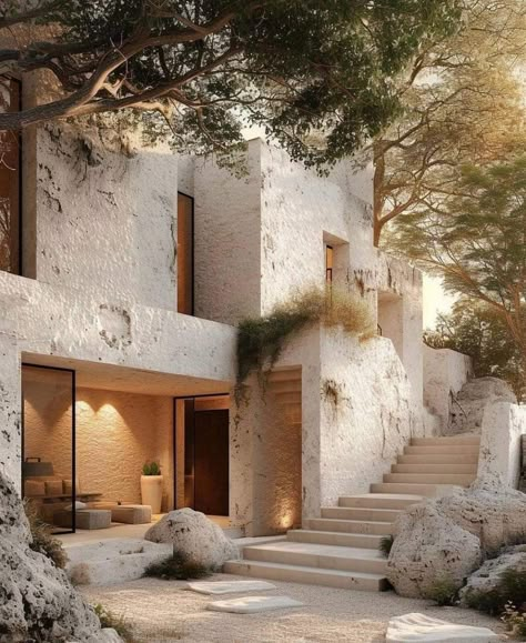 Stone Paint, Mediterranean Villa, Alicante Spain, Mediterranean Home, Spanish House, Mediterranean Homes, Stone Houses, House Architecture Design, Dream House Exterior