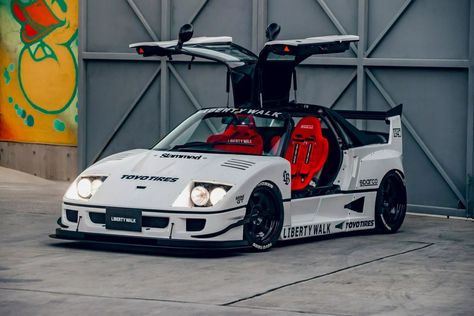 Liberty Walk Turns Autozam AZ-1 Kei Car Into A Cute Ferrari F40 Replica | Carscoops Ferrari Replica, Driving Memes, Funny Car Quotes, Pontiac Fiero, Kei Car, Microcar, Car Memes, Liberty Walk, Ferrari F40