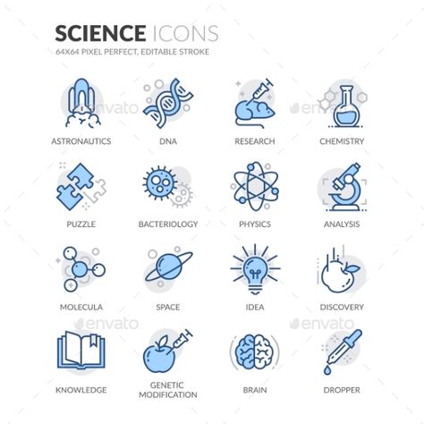 Line Science Icons. Download here: http://graphicriver.net/item/line-science-icons/16606351?ref=ksioks Science Font, Dna Facts, Science Logo, Dna Analysis, Tech Tattoo, Science Symbols, Science Icons, Icon Inspiration, Vector Line