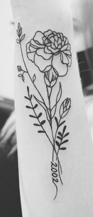 Marigold Tattoo, Fineline Tattoo, Tattoo Stencil, Geometric Tattoo, Flower Tattoo, Card Ideas, Tattoos, Pins