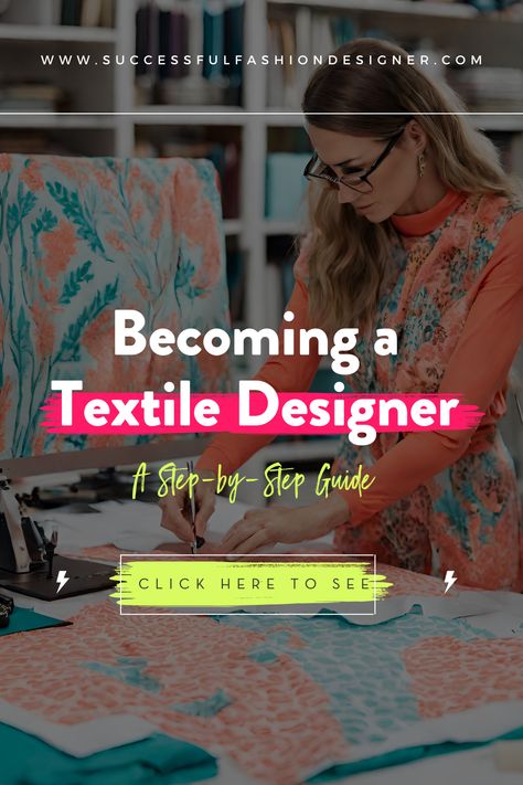 Want to work in fashion? Try being a Textile Designer! It's a really fun job where you design the patterns and artwork that goes on fabric. You may have heard of other names for this role too, such as fabric designer, print designer, surface pattern designer, fashion textile designer, or others! There are a lot of names for it and I cover all of it! Learn everything you need to know to become a textile designer! Click now for the free guide 🙌 (Really! It's 100% free!!) Textile Prints Designs Fabrics, Repeat Pattern Design Textiles, Fabric Prints Design Textiles, Textile Patterns Design Prints, Fashion Textile Prints, Fashion Designing Apps, Designing Fabric, Textile Design Portfolio, Designing Apps