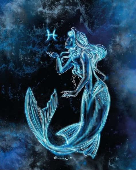 Pisces Constellation Art, Pisces Core, Zodia Pești, Pisces Queen, Ethereal Core, Dark Alice In Wonderland, Mermaid Artwork, Fantasy Mermaids, Pisces Quotes