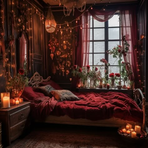 Dark Cozy Bedroom, Academia Bedroom, Gothic Bedroom, Dark Home Decor, Dark Home, Dreamy Room, Dream Room Inspiration, Decoration Inspiration, Decorating Inspiration