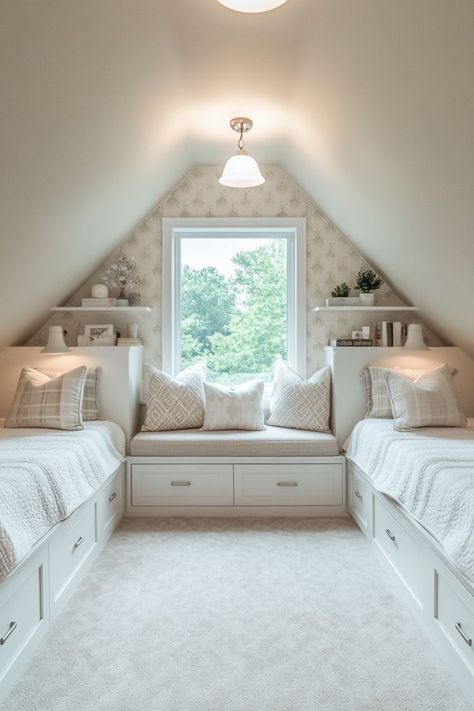 20+ Stylish and Functional Attic Bedroom Ideas for Teens - H.M.G Turn Bonus Room Into Bedroom, Cozy Attic Bedroom Aesthetic, Attic Girls Bedroom Ideas, Attic Space Ideas Low Ceilings, Simple Attic Bedroom Ideas, Loft Beds For Teens Small Spaces, Upstairs Bonus Room Ideas Sloped Ceiling, Loft Ideas Upstairs Bedroom, A Frame Room Ideas Bedrooms