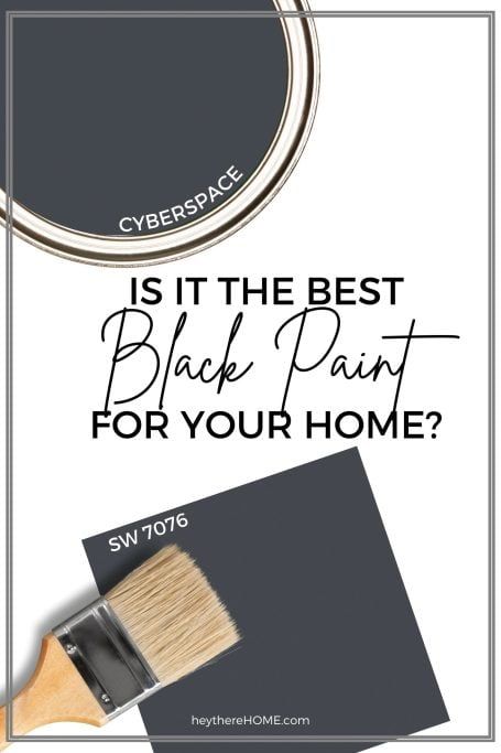 Sherwin Williams Cyberspace - A Bold Black Paint With A Hint Of Blue Cyberspace Sherwin Williams, Sherwin Williams Cyberspace, Black Paint Colors, Sherman Williams, Sherwin Williams Color Palette, Diy Furniture Flip, Black Paint Color, Black Accent Walls, Darkest Black Color