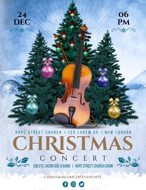 Christmas Concert Flyer Christmas Concert Poster, Christmas Flyer Design, Concert Flyers, Halloween Promotions, Christmas Promo, Halloween Bar, Concert Poster Design, Concert Flyer, Christmas Promotion